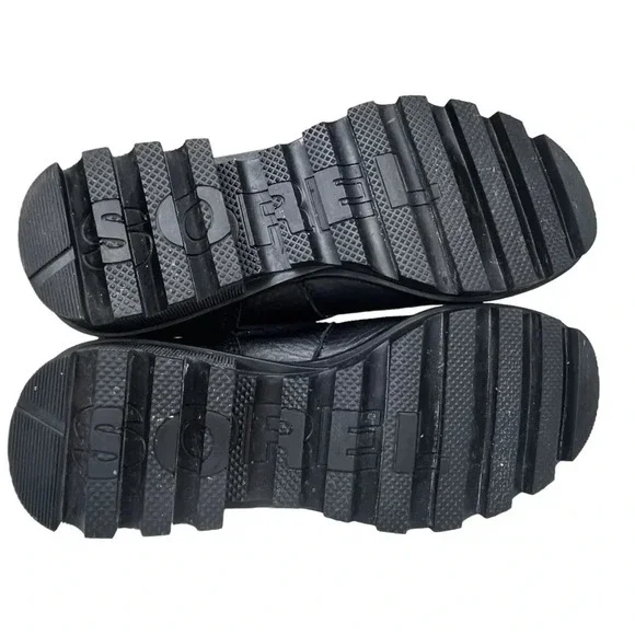 Sorel Phoenix Black Leather Waterptoof Moto Engineer Boot Size 6 - Picture 9 of 10